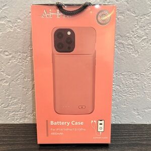 Battery Case for iPhone 14/13 Pro - Peach 🍑 Pink